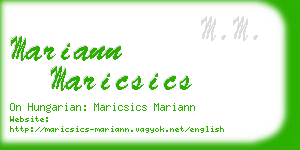 mariann maricsics business card